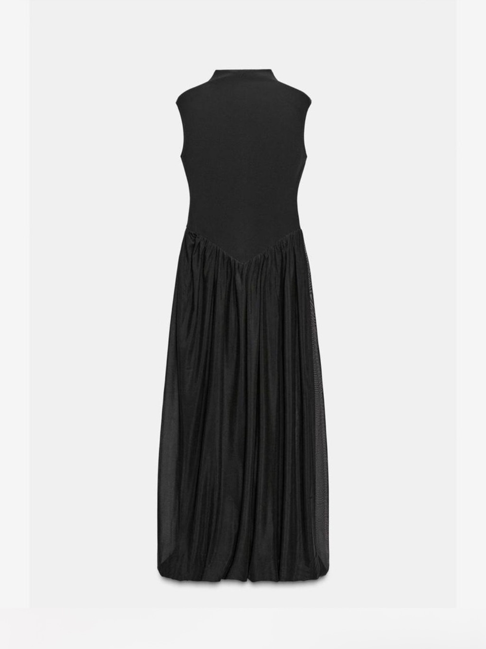Zara Black Sleeveless High-Neck Pleated Maxi Dress - Picture 4 of 6